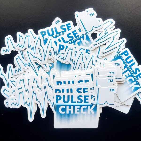 pile of pulse check stickers