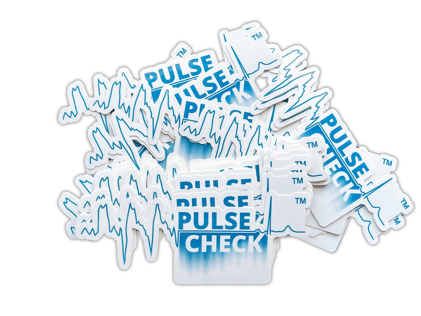 pulse check pile of stickers